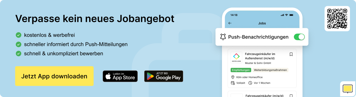 meinestadt.de App Bereich Jobs mit Push-Benachrichtigung
